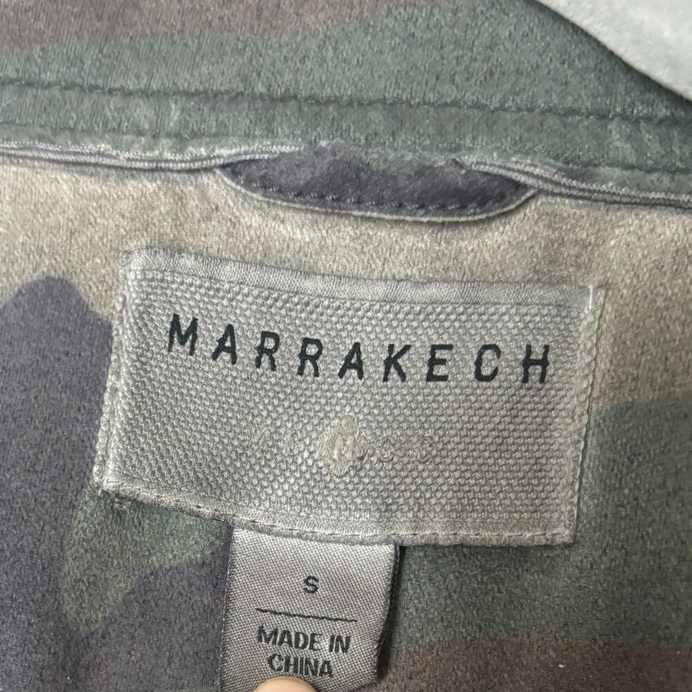 Marrakesh for Anthropologie green camo sueded moto jacket. Size Small - Picture 5 of 6